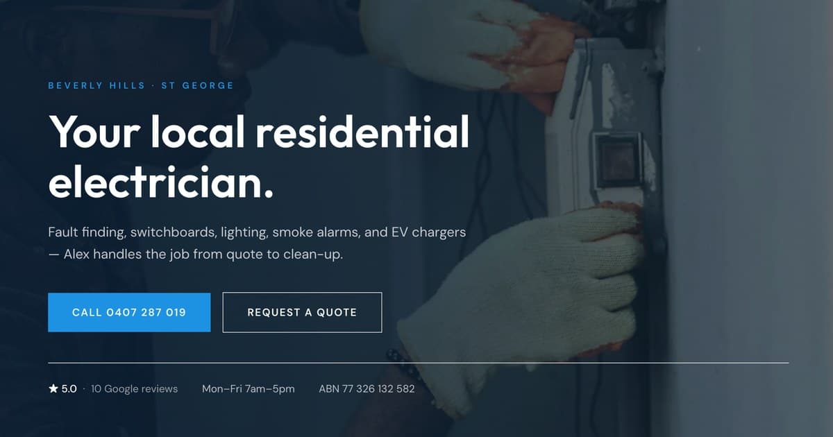 Aegean Electrical Services website