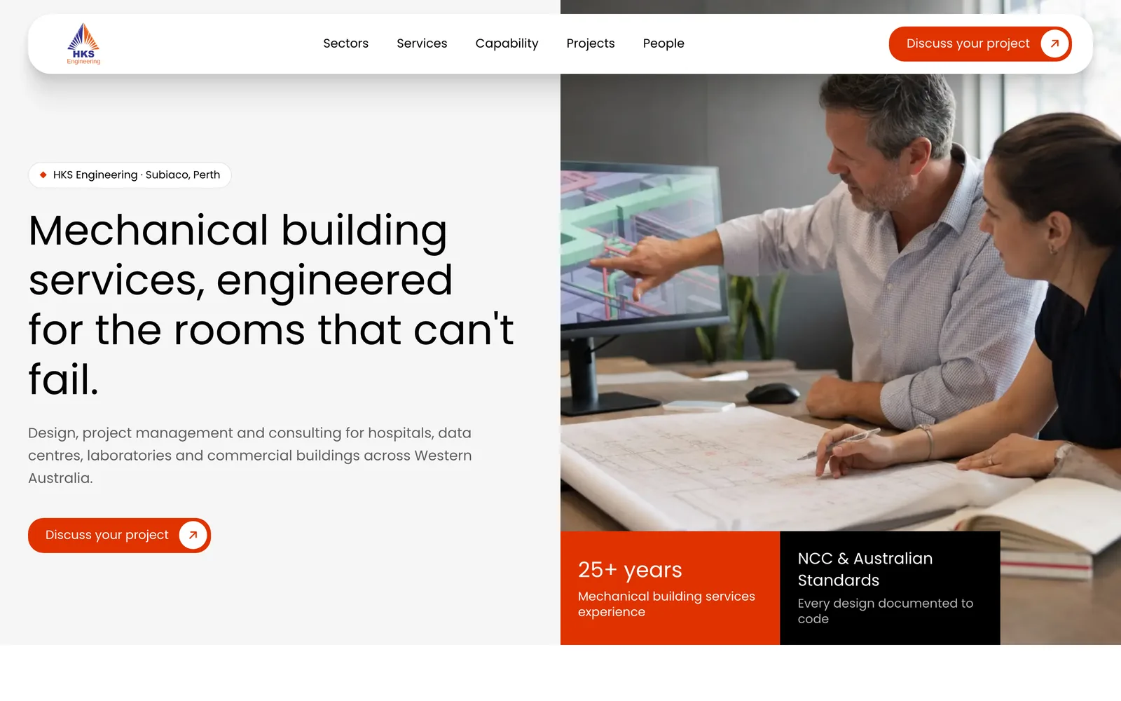 HKS Engineering concept website on desktop