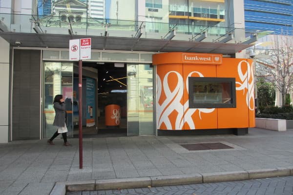 Bank branch fitout on a Perth street