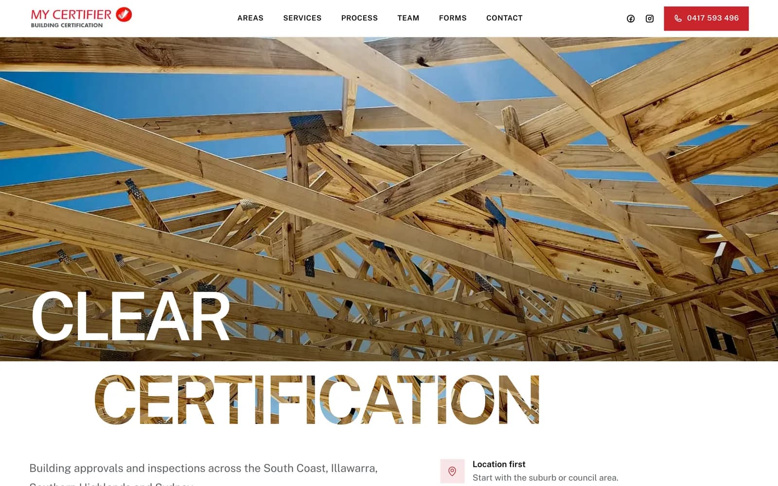 My Certifier concept website on desktop