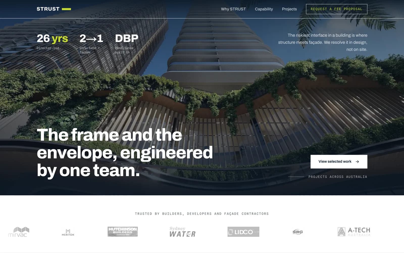 STRUST concept website on desktop