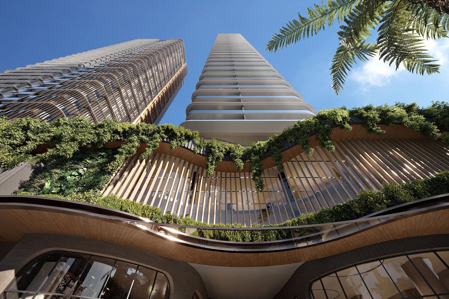 Victoria & Albert towers, Broadbeach — glazed façade, balustrades and secondary steel by STRUST
