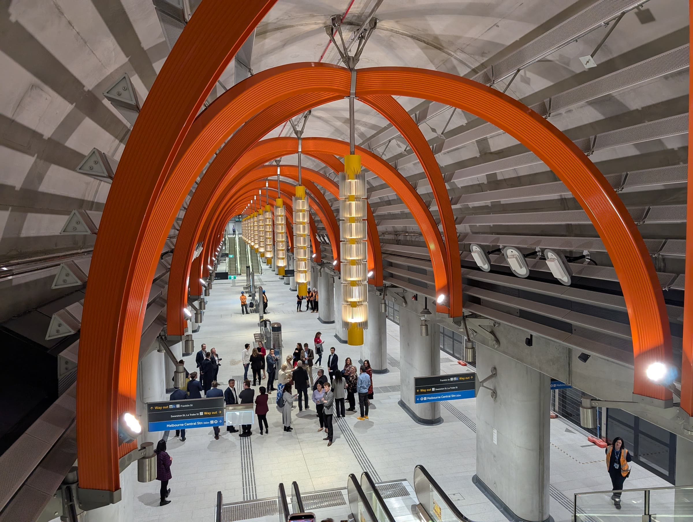 State Library Station concourse, Melbourne Metro Tunnel, with its arched vaulted ceiling