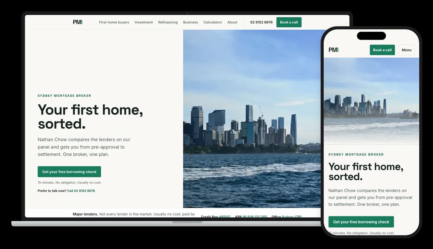 Professional Mortgage Investment website on desktop and mobile