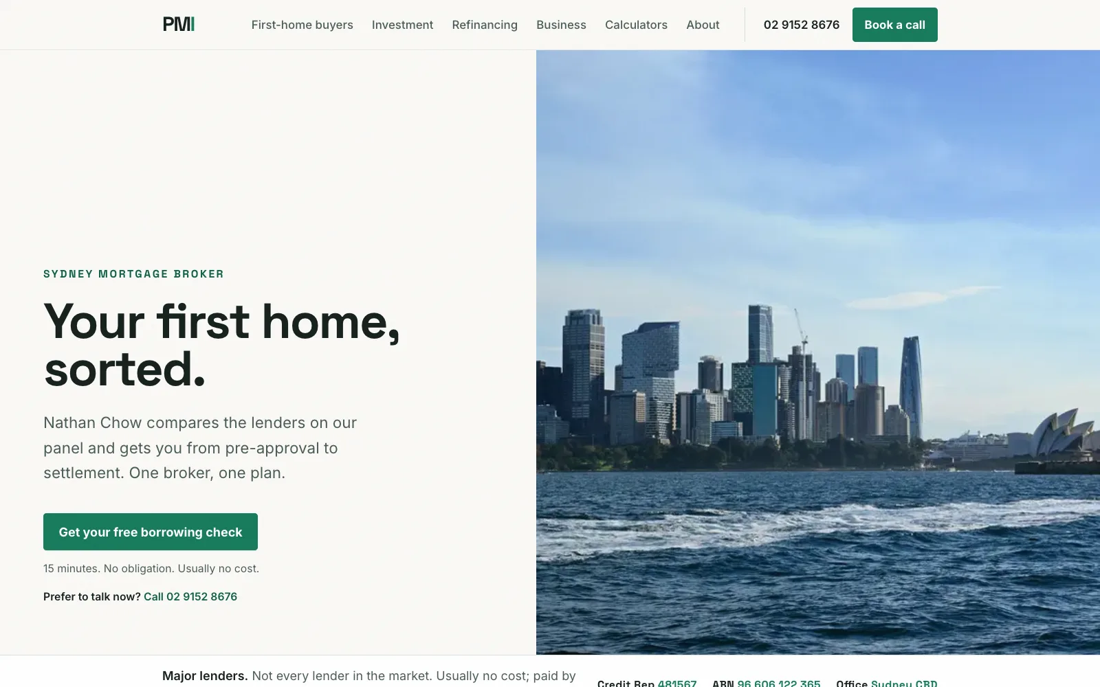 The Professional Mortgage Investment website, a Sydney mortgage brokerage
